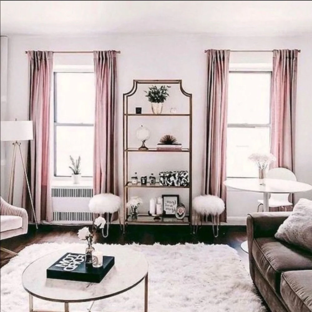 West Elm Pink Curtains